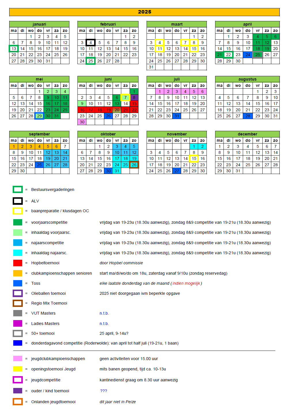 Activiteitenschema