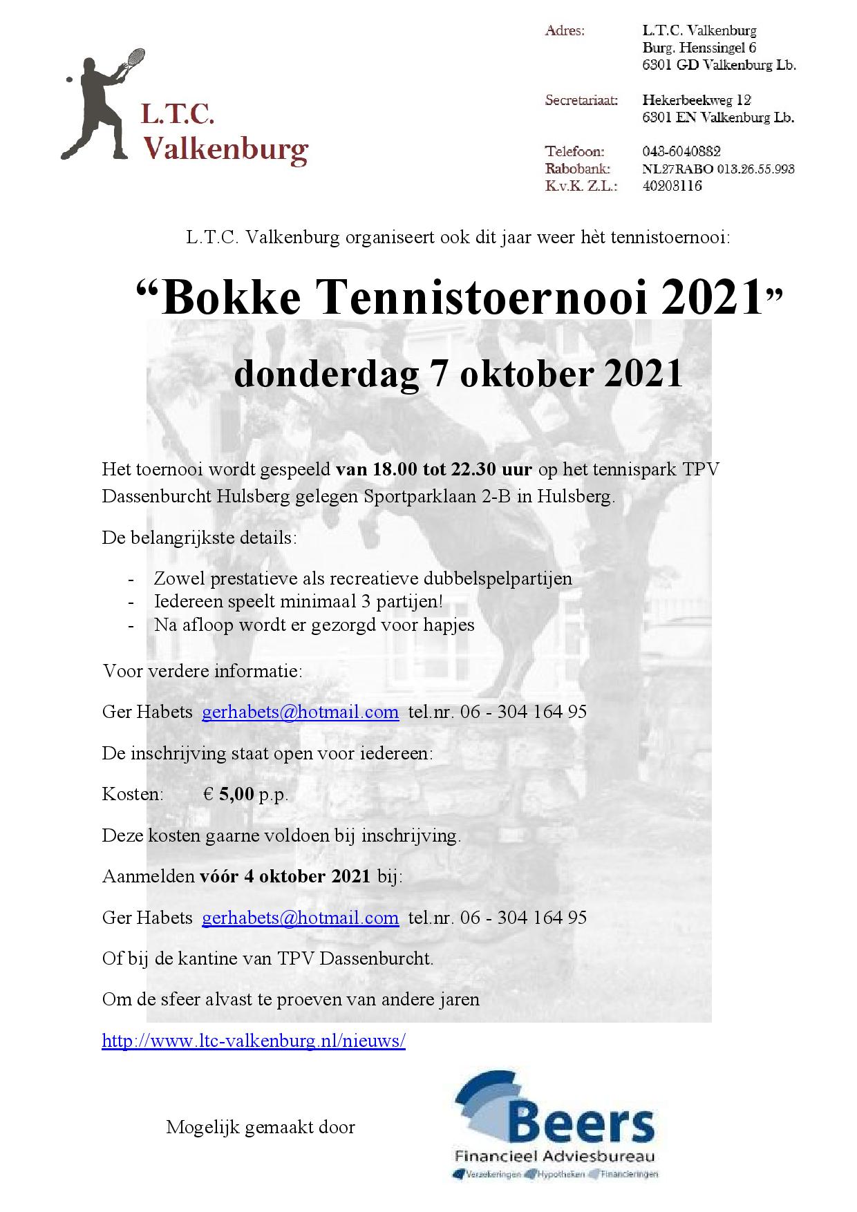 Bokke Toernooi LTC Valkenburg