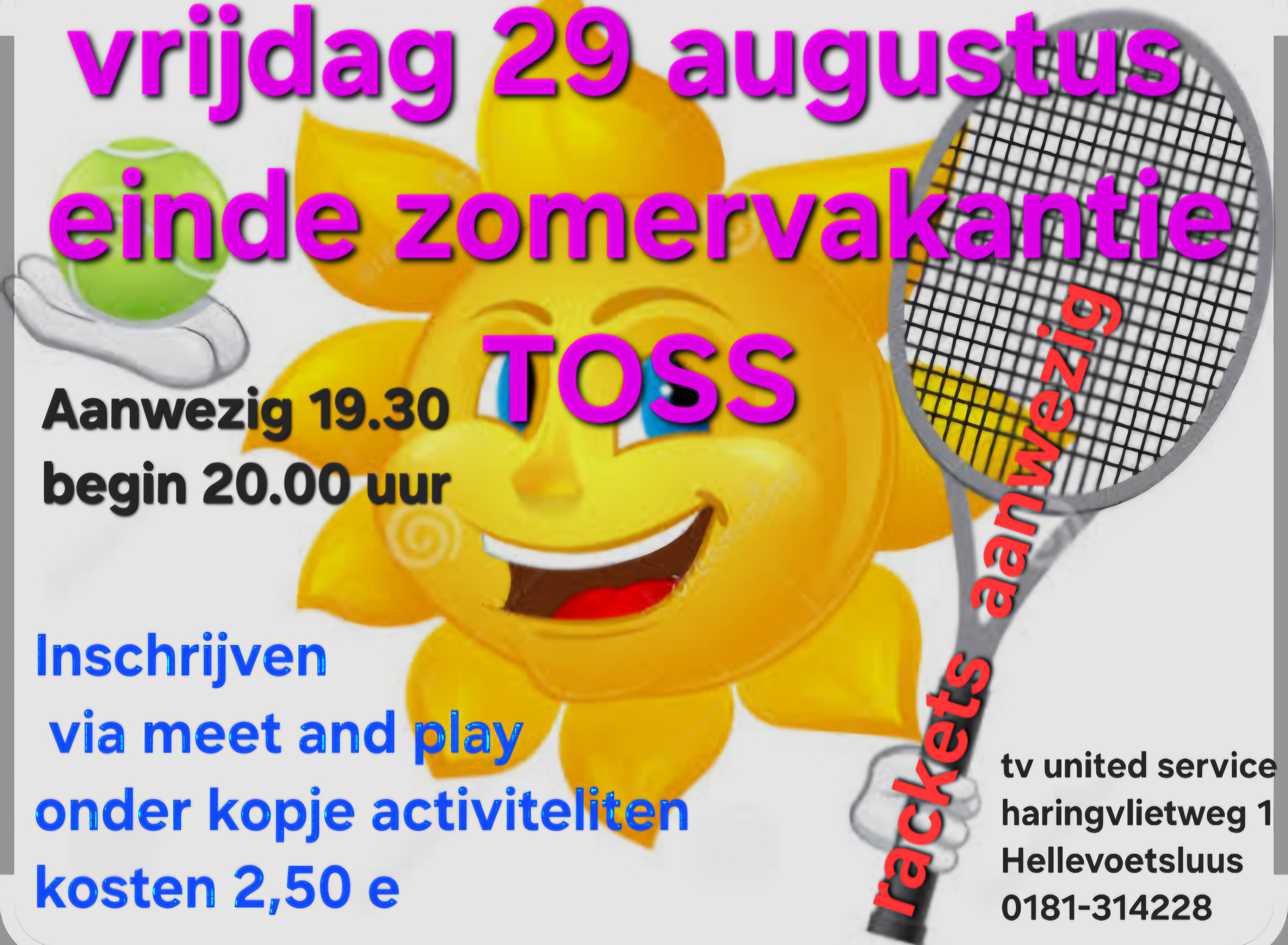 Einde zomervakantie Toss