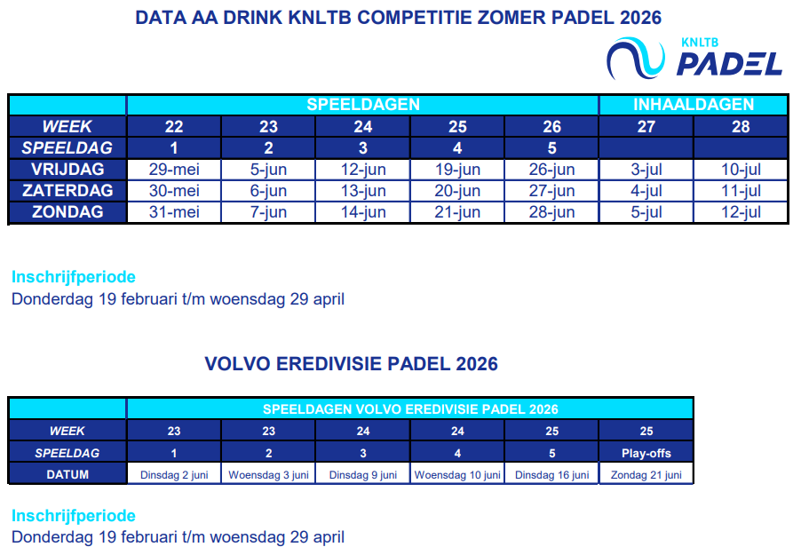 KNLTB Zomercompetitie Padel